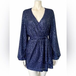 Free People Christa Sequined Tie-Waist Romper